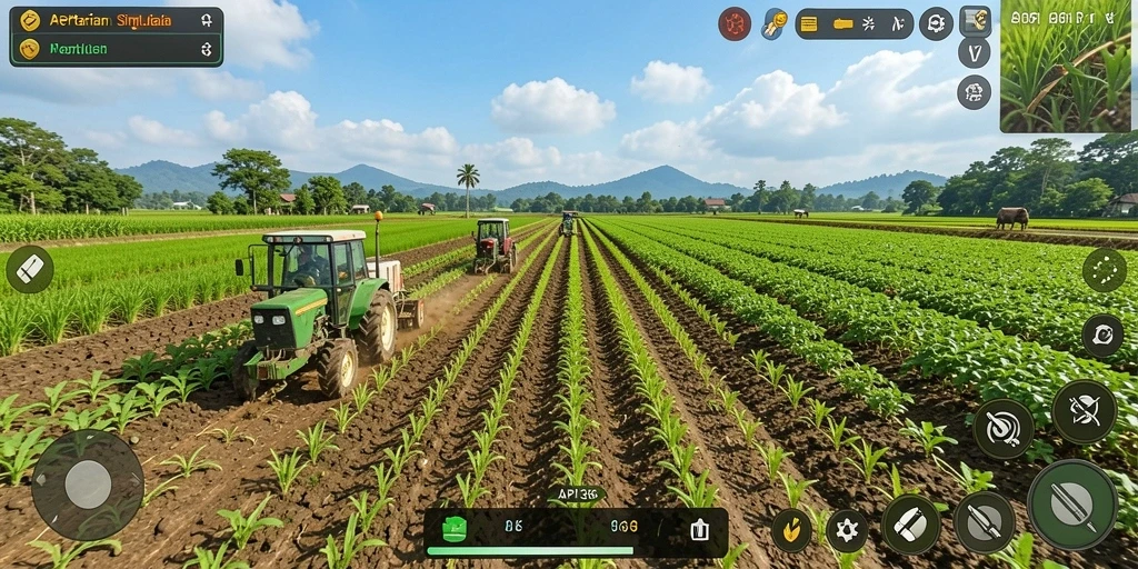 Screenshot gameplay API36 menampilkan kegiatan bertani yang menarik.