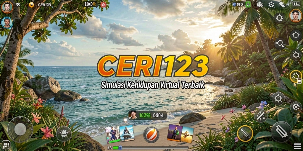 Tampilan gameplay CERI123 dengan desain rumah yang kreatif.