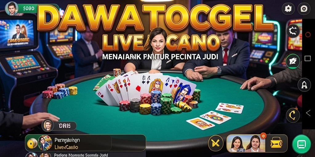 Screenshot gameplay DAWATOGEL menampilkan suasana kasino yang menarik.