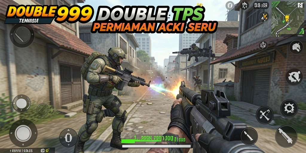Screenshot menunjukkan aksi seru dalam permainan TPS DOUBLE999.