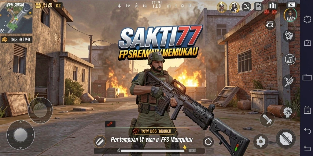 Tangkapan layar yang menampilkan aksi tembak-menembak yang seru di SAKTI77.