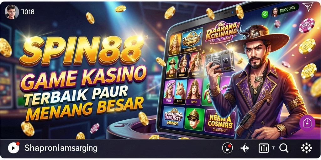 Tampilan mendebarkan dari gameplay Kasino SPIN88.