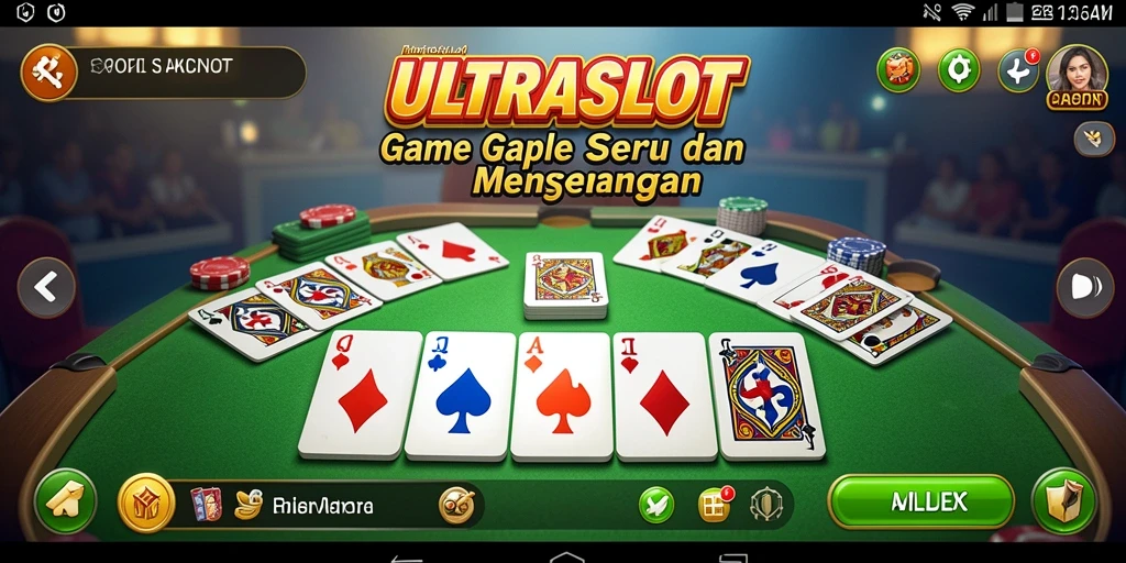 Tampilan screenshot ULTRASLOT menampilkan gameplay Gaple yang seru.